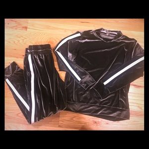 Gray Xersion Shiny Velvet Jogger Suit